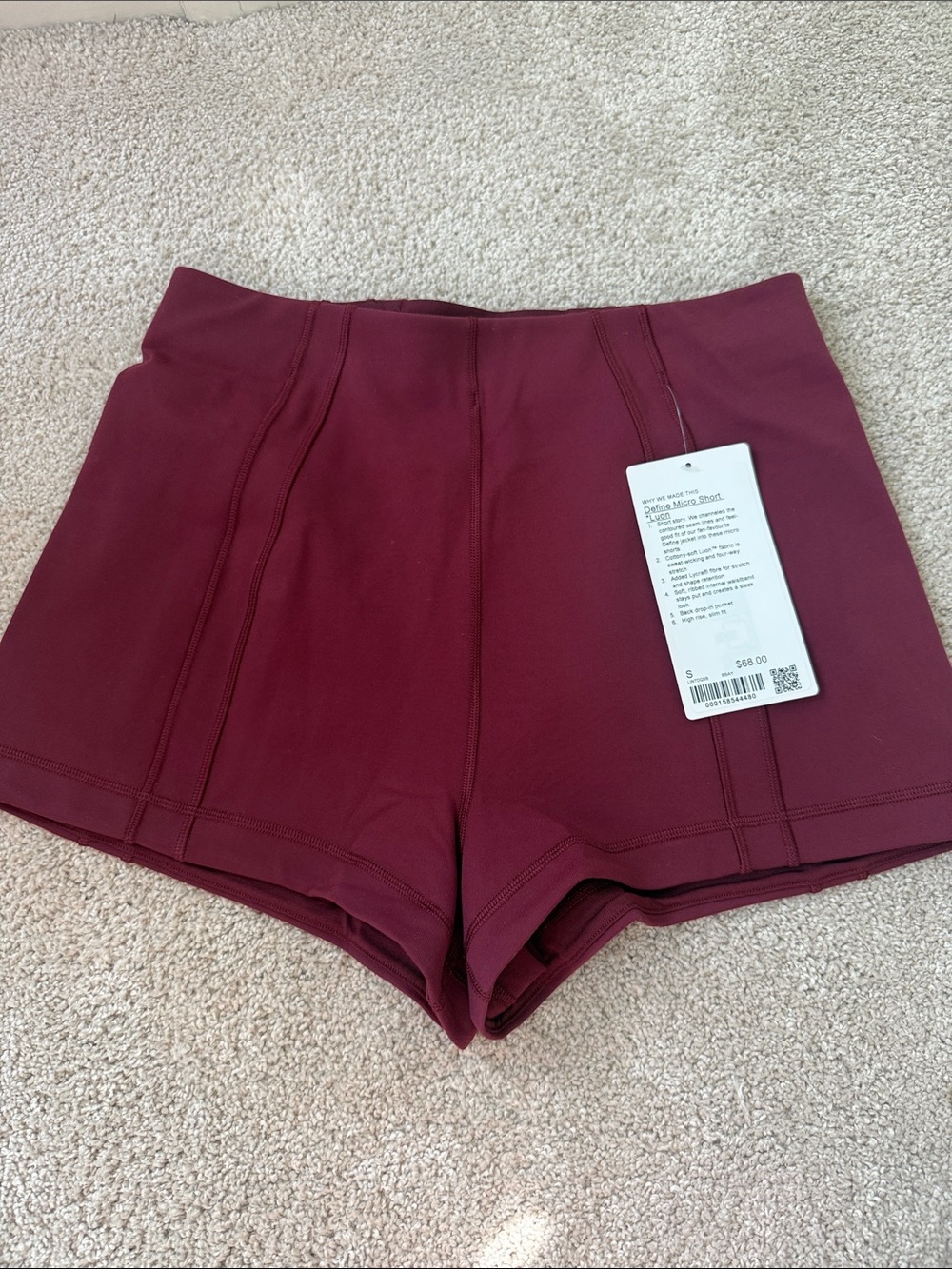 Lululemon NWT Define Micro Short S